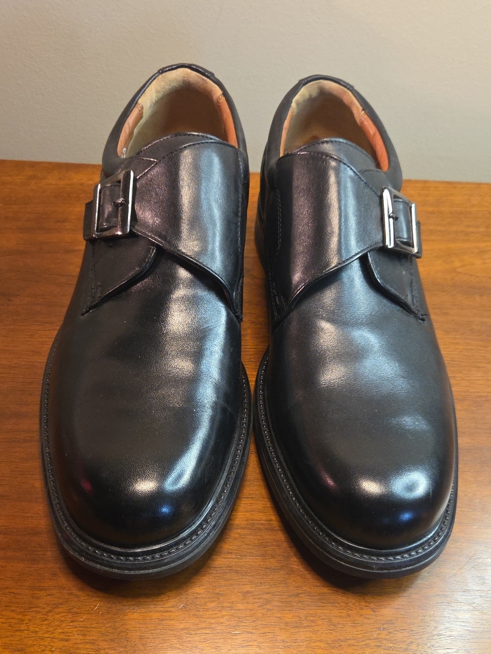 Men's Covington Black Leather Upper And Lining Monk Loafer Dress Shoes 13